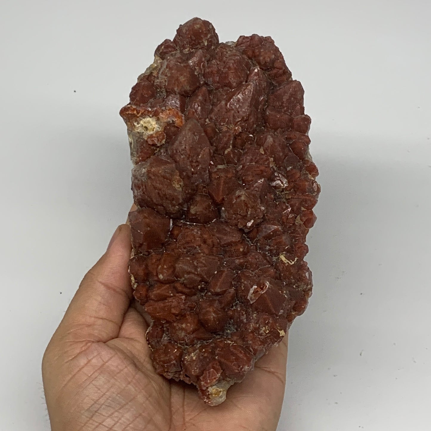 668g, 6"x3"x1.9" Red Quartz Crystal Mineral Specimens @Morocco, B11295