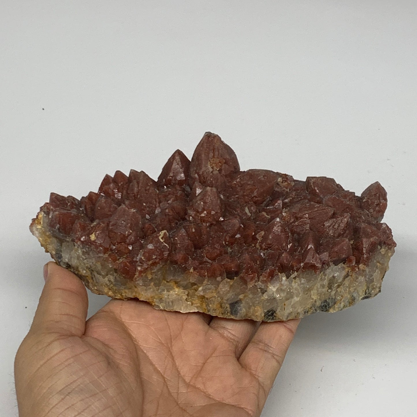 668g, 6"x3"x1.9" Red Quartz Crystal Mineral Specimens @Morocco, B11295