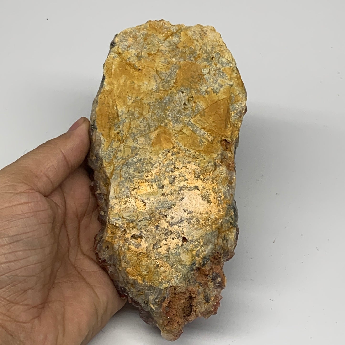 668g, 6"x3"x1.9" Red Quartz Crystal Mineral Specimens @Morocco, B11295