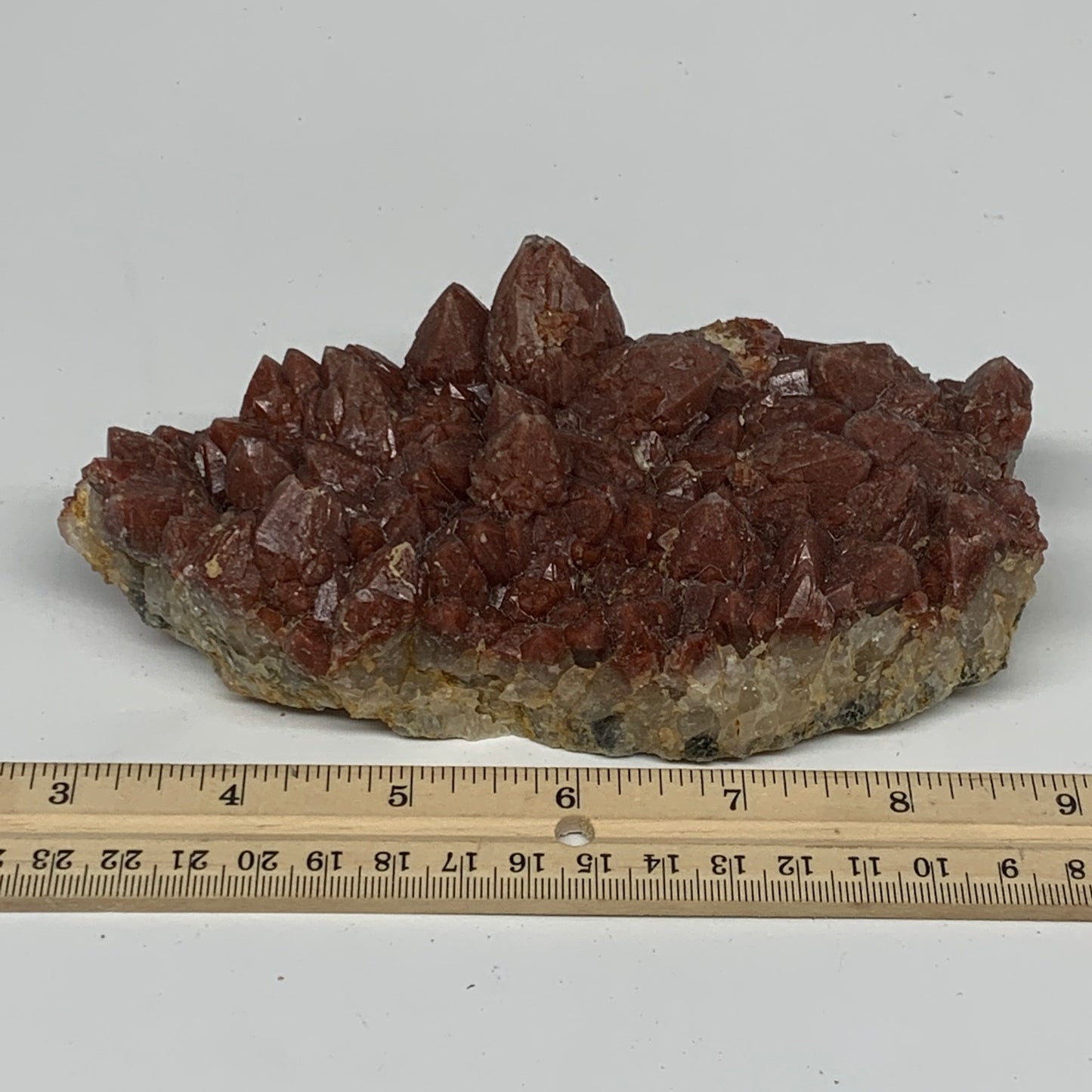 668g, 6"x3"x1.9" Red Quartz Crystal Mineral Specimens @Morocco, B11295