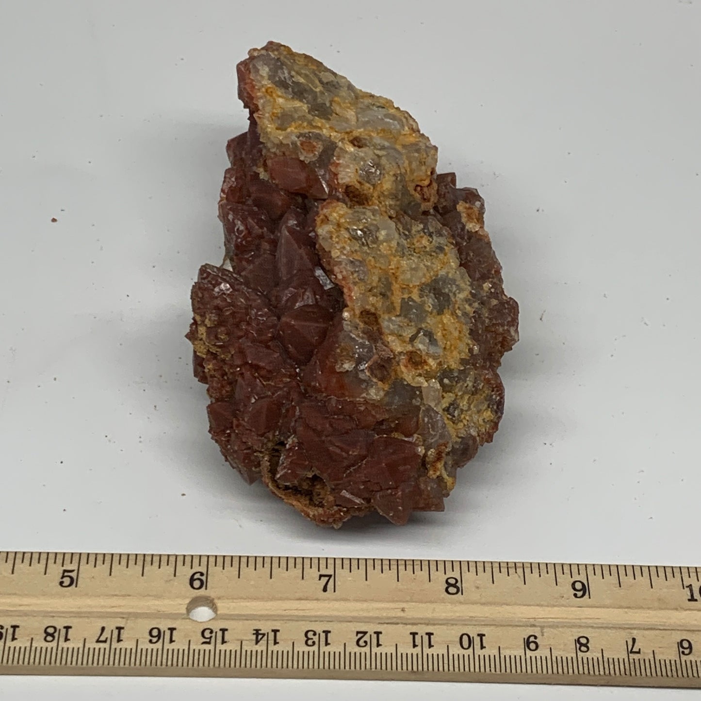 406g, 4.7"x2.8"x2" Red Quartz Crystal Mineral Specimens @Morocco, B11296