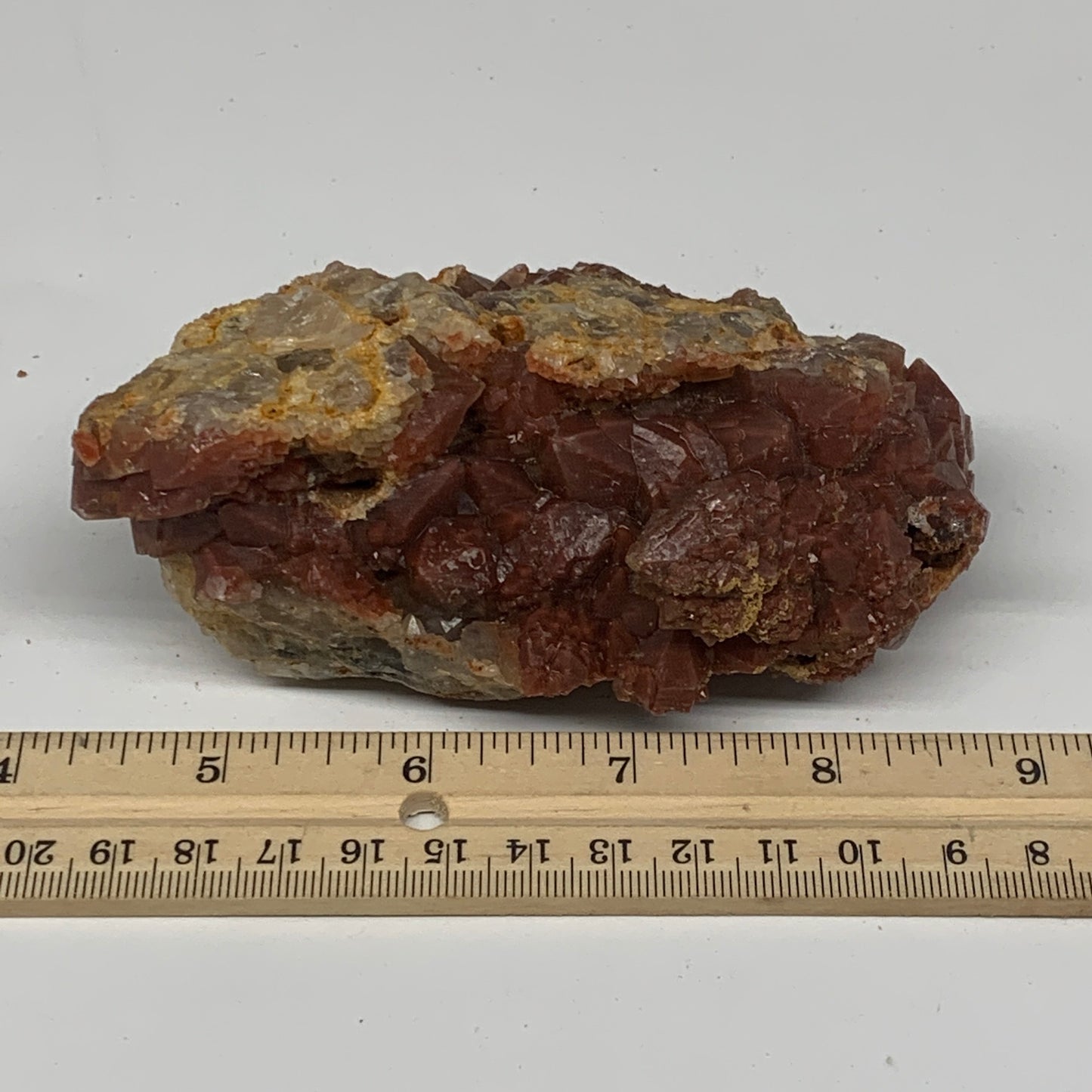 406g, 4.7"x2.8"x2" Red Quartz Crystal Mineral Specimens @Morocco, B11296