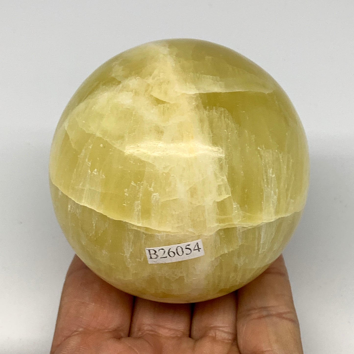 1.24 lbs,2.8"(72mm) Lemon Calcite Sphere Gemstone,Healing Crystal,B26054