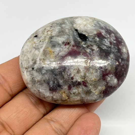 95.7g,2.2"x1.8"x1" Tourmaline Rubellite Palm-Stone Reiki @Madagascar,B20909