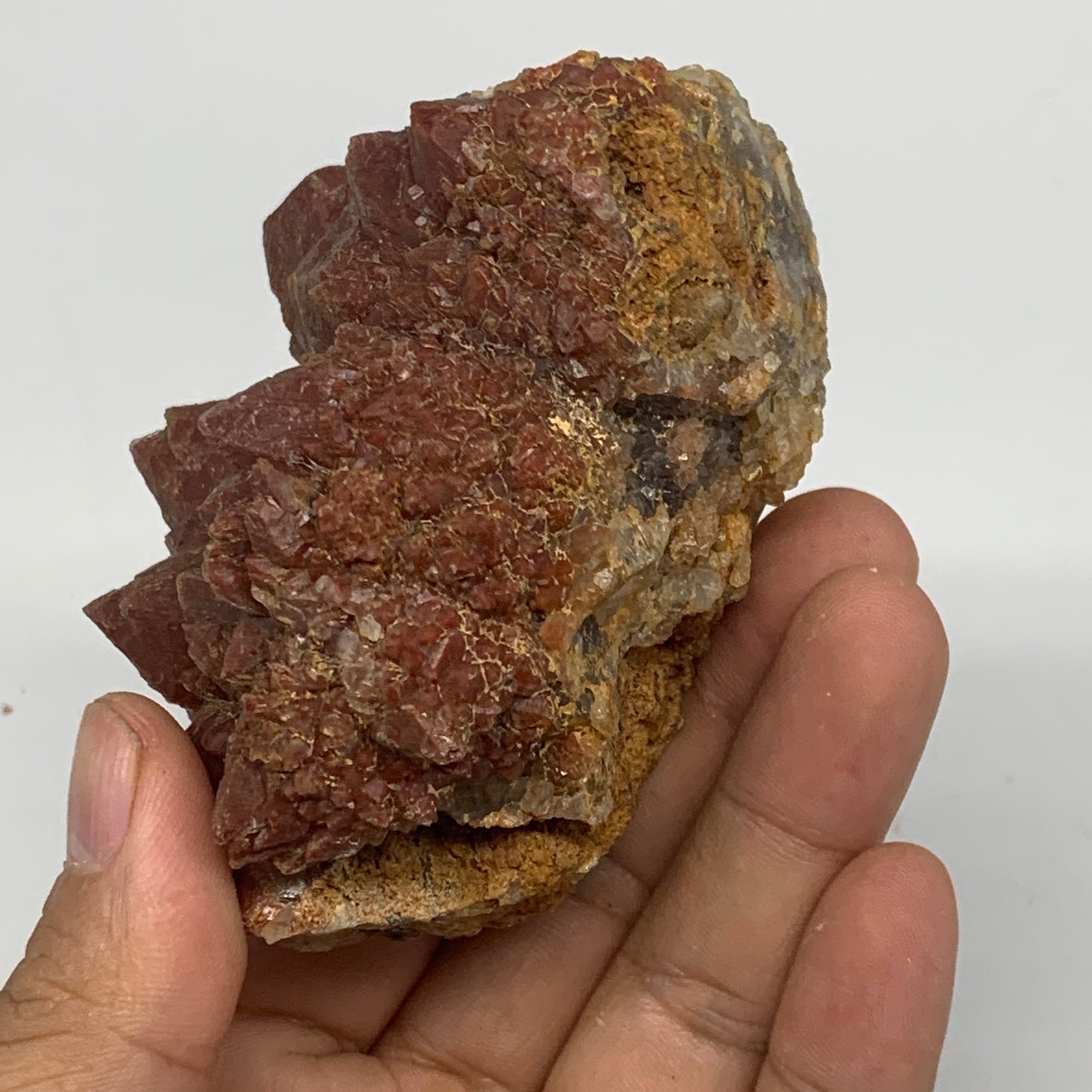 270g, 2.9"x2.5"x2.3" Red Quartz Crystal Mineral Specimens @Morocco, B11297