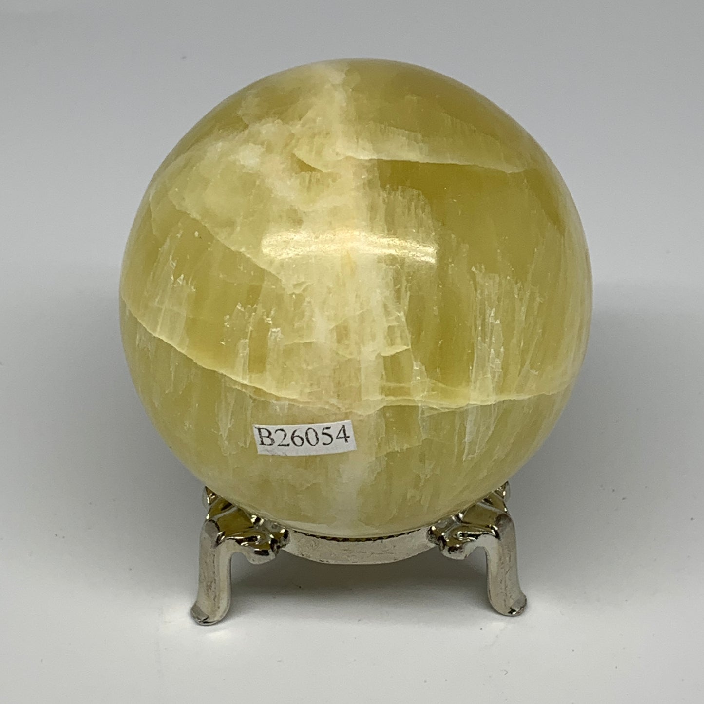 1.24 lbs,2.8"(72mm) Lemon Calcite Sphere Gemstone,Healing Crystal,B26054