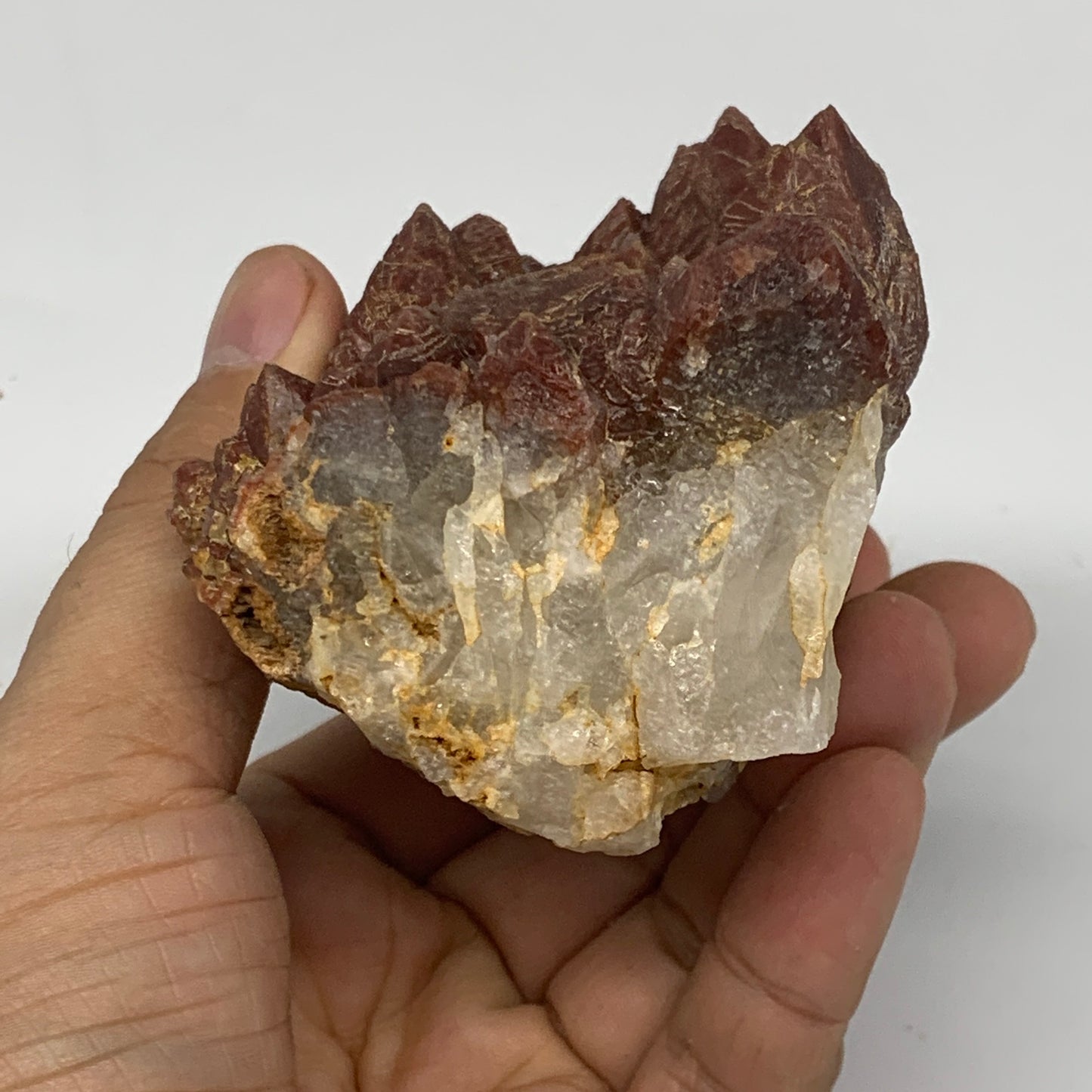 270g, 2.9"x2.5"x2.3" Red Quartz Crystal Mineral Specimens @Morocco, B11297