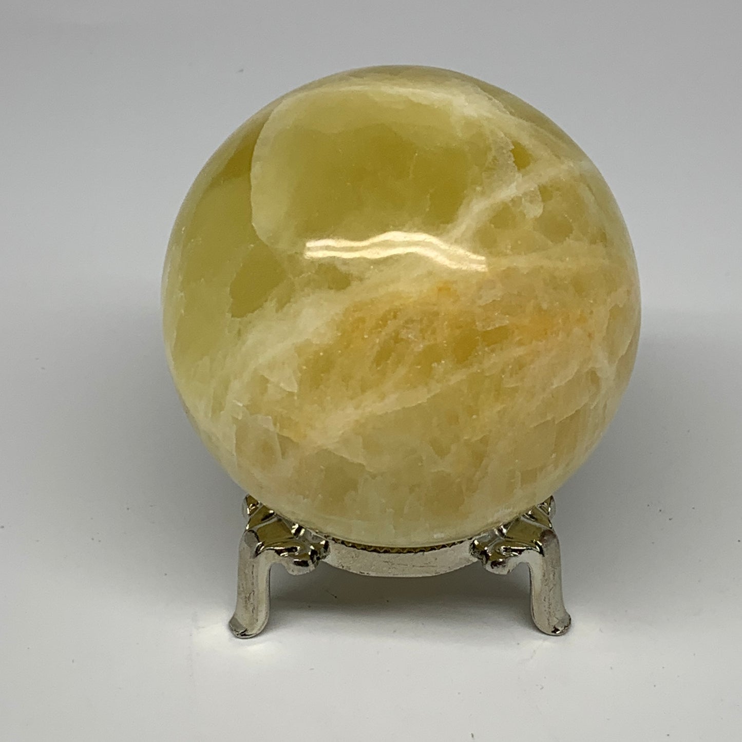1.24 lbs,2.8"(72mm) Lemon Calcite Sphere Gemstone,Healing Crystal,B26054