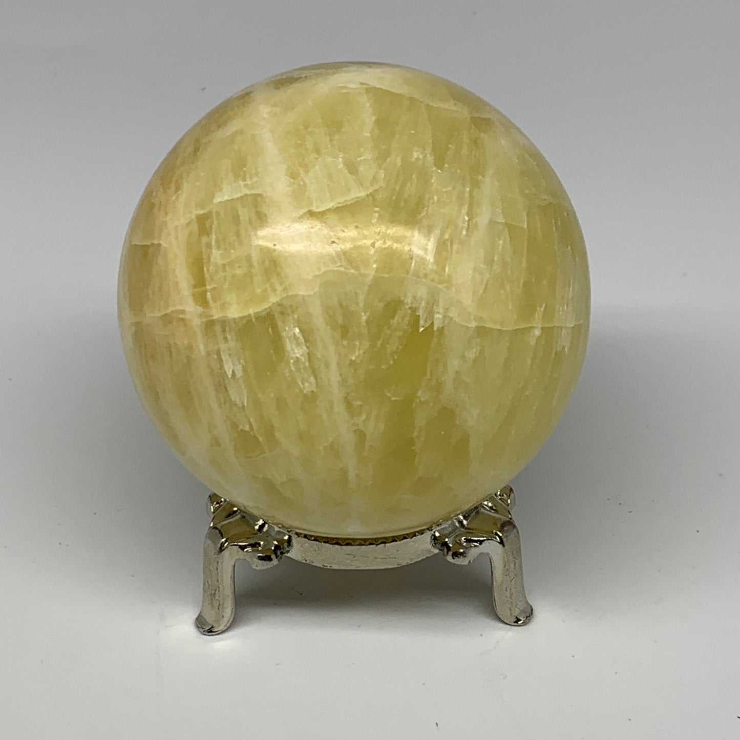 1.24 lbs,2.8"(72mm) Lemon Calcite Sphere Gemstone,Healing Crystal,B26054