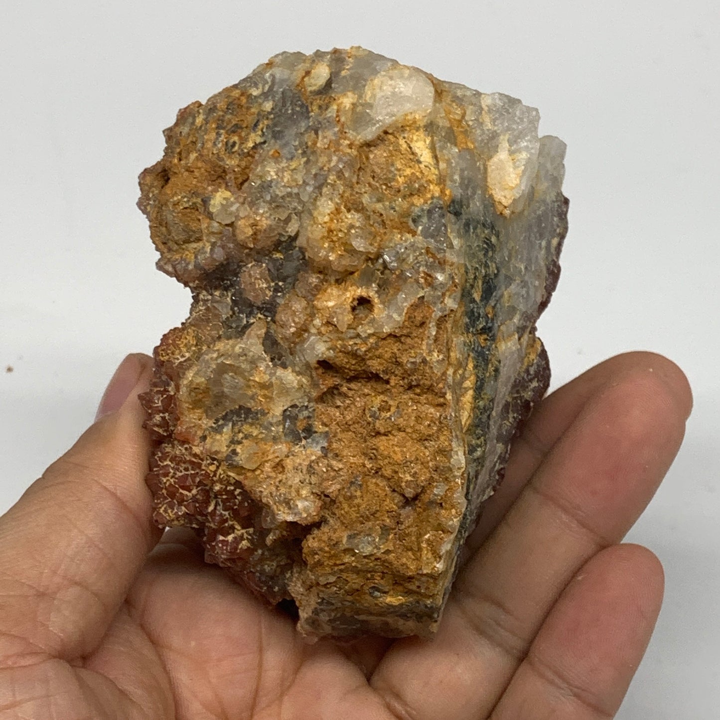 270g, 2.9"x2.5"x2.3" Red Quartz Crystal Mineral Specimens @Morocco, B11297