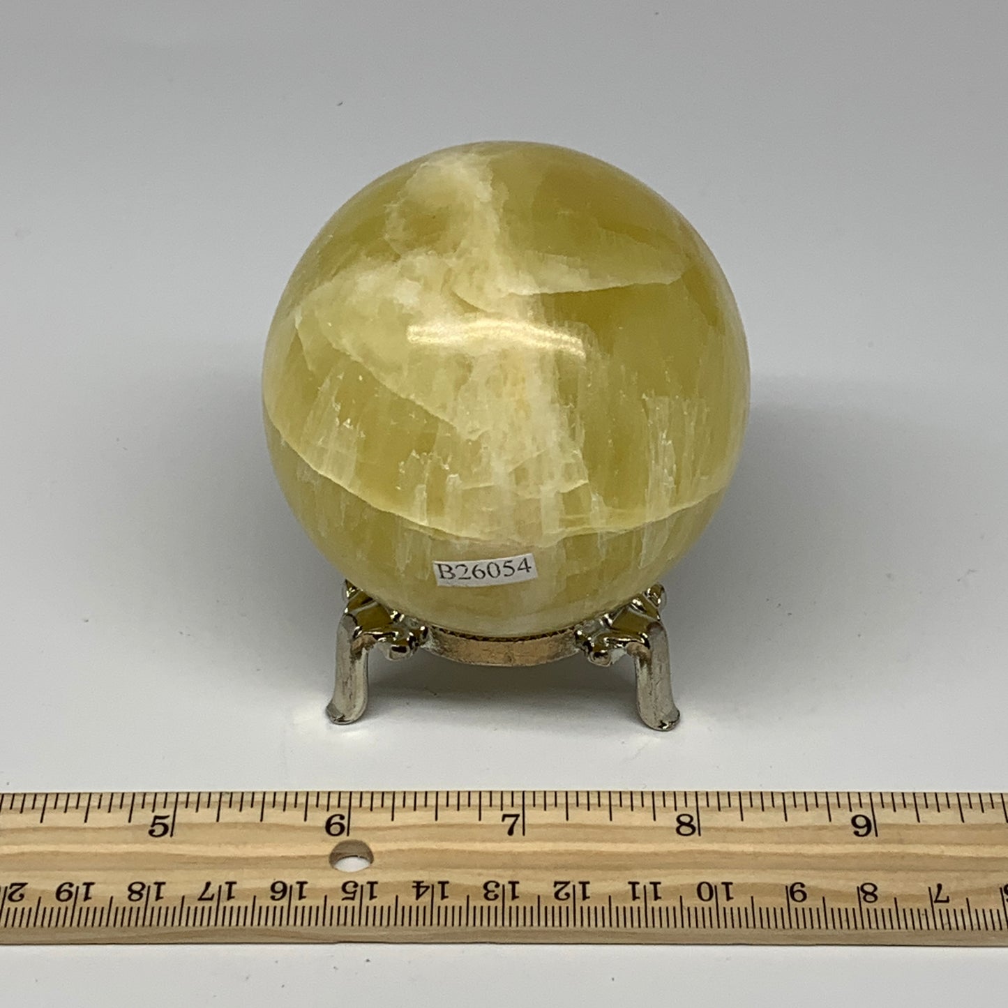 1.24 lbs,2.8"(72mm) Lemon Calcite Sphere Gemstone,Healing Crystal,B26054