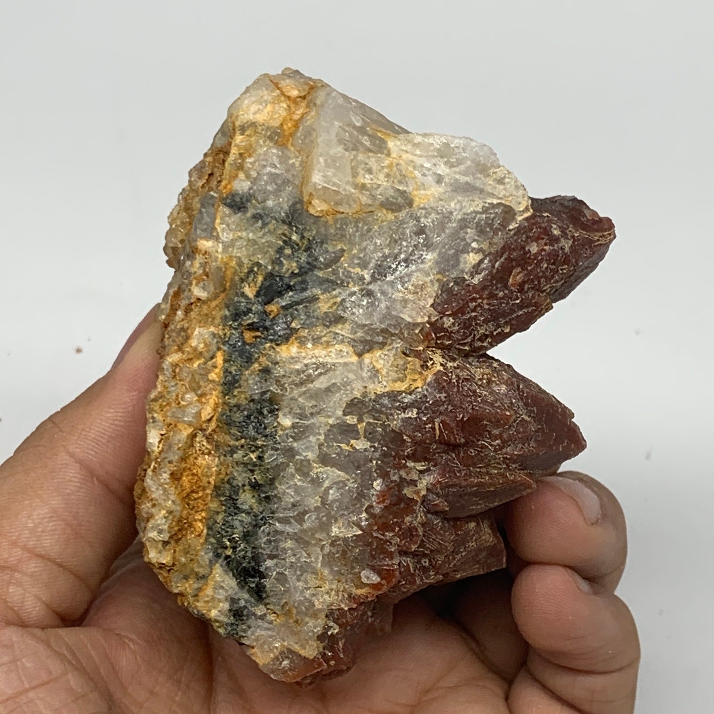 270g, 2.9"x2.5"x2.3" Red Quartz Crystal Mineral Specimens @Morocco, B11297