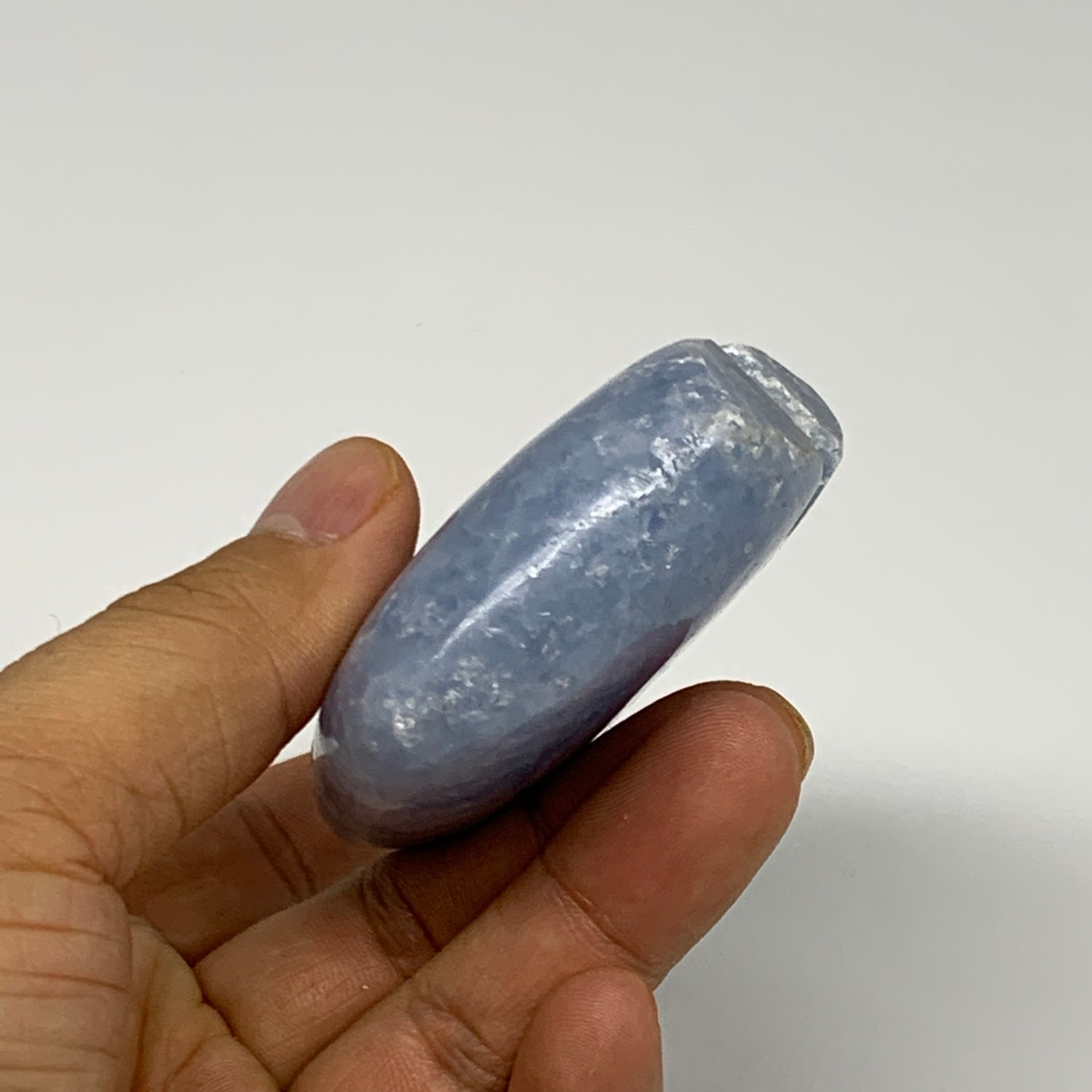 182.5g, 3.5"x2.4"x0.9" Natural Blue Calcite Buffalo Polished @Madagascar,B22384