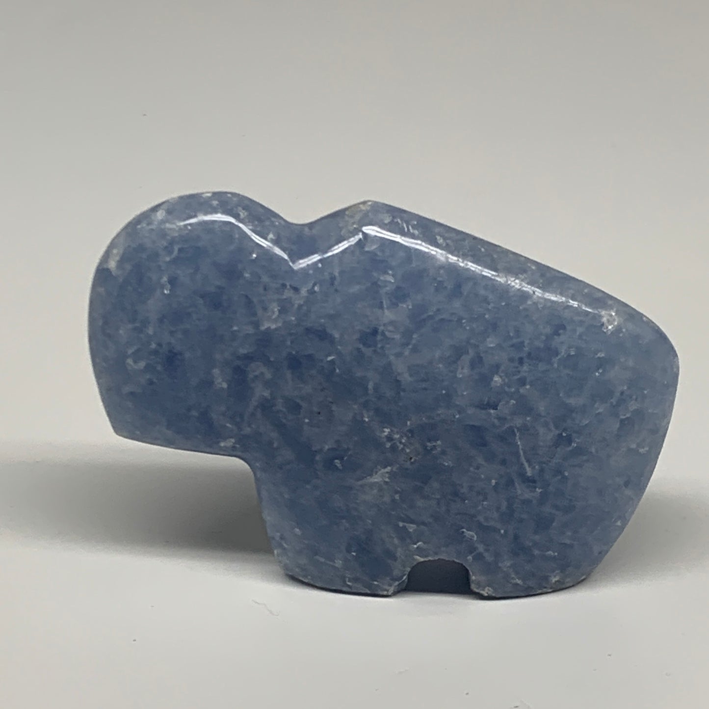 182.5g, 3.5"x2.4"x0.9" Natural Blue Calcite Buffalo Polished @Madagascar,B22384