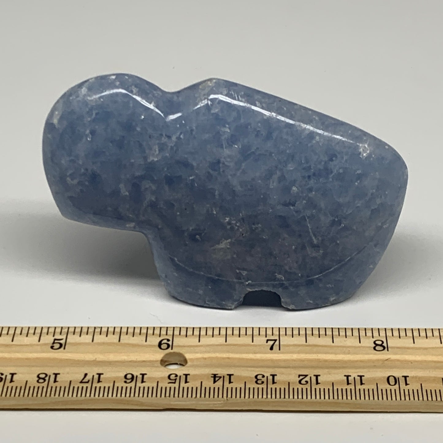 182.5g, 3.5"x2.4"x0.9" Natural Blue Calcite Buffalo Polished @Madagascar,B22384