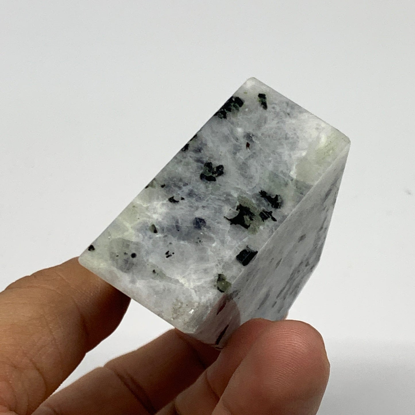 137.1g, 2.4"x2"x0.9", Natural Rainbow Moonstone Freeform Crystal Polished @India