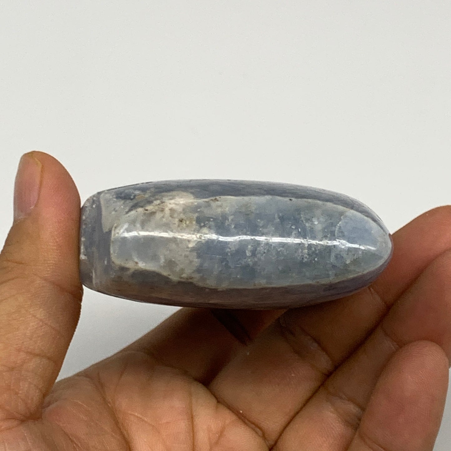 211.6g, 3.6"x2.4"x1" Natural Blue Calcite Buffalo Polished @Madagascar,B22385