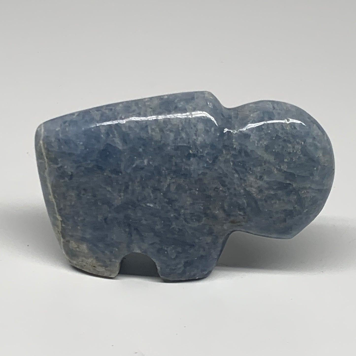 211.6g, 3.6"x2.4"x1" Natural Blue Calcite Buffalo Polished @Madagascar,B22385