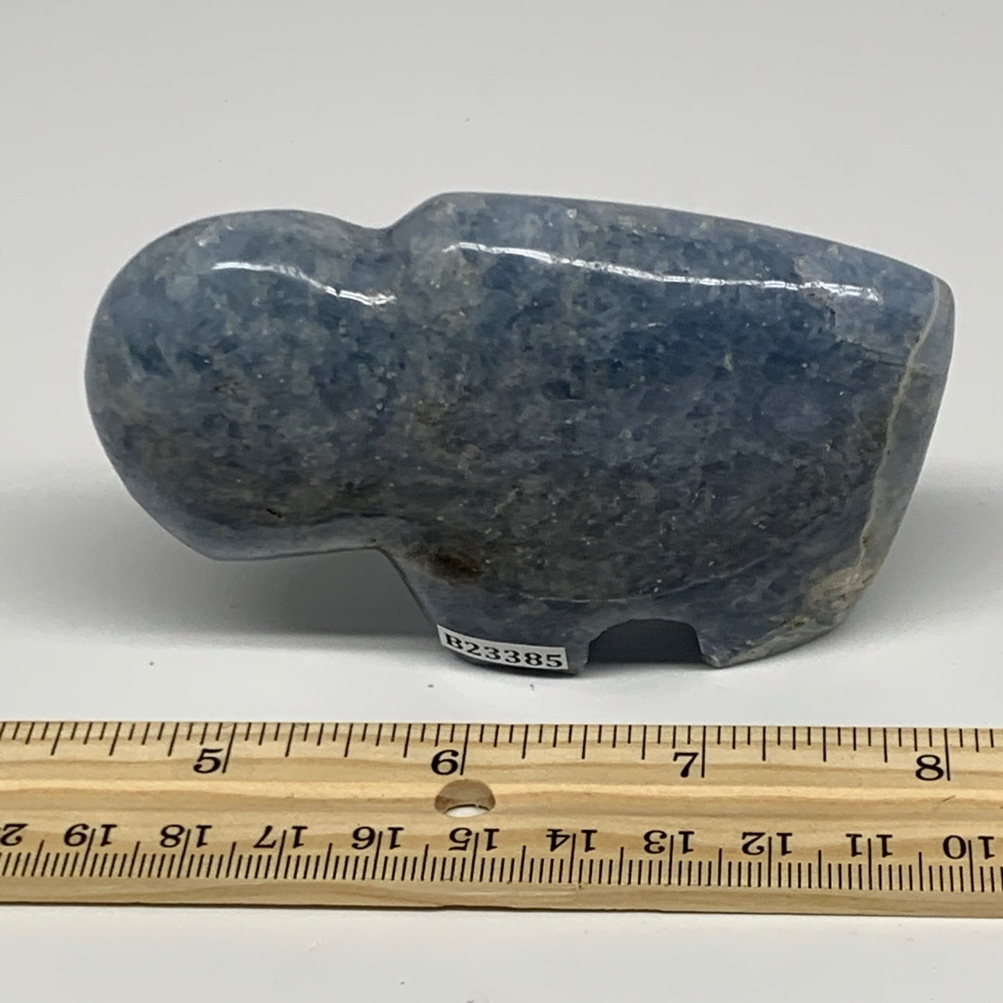 211.6g, 3.6"x2.4"x1" Natural Blue Calcite Buffalo Polished @Madagascar,B22385