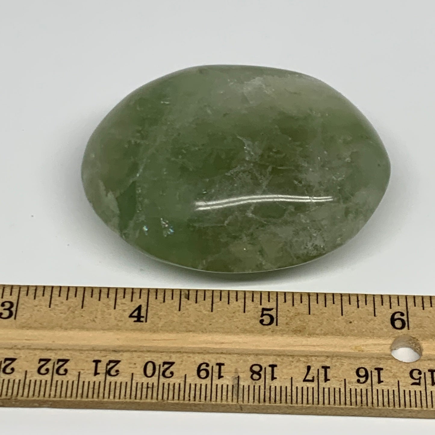 132.6g,2.5"x1.9"x1", Natural Fluorite Palm-Stone Polished Reiki @Madagascar, B17