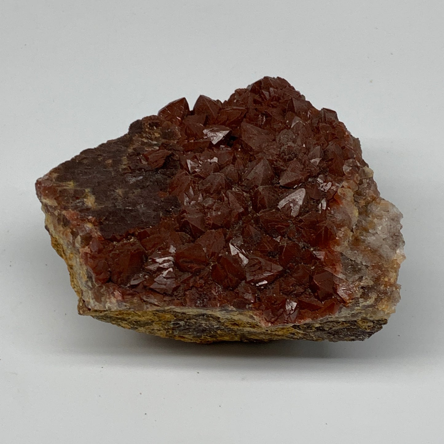 880g, 4.5"x4"x2.8" Red Quartz Crystal Mineral Specimens @Morocco, B11299