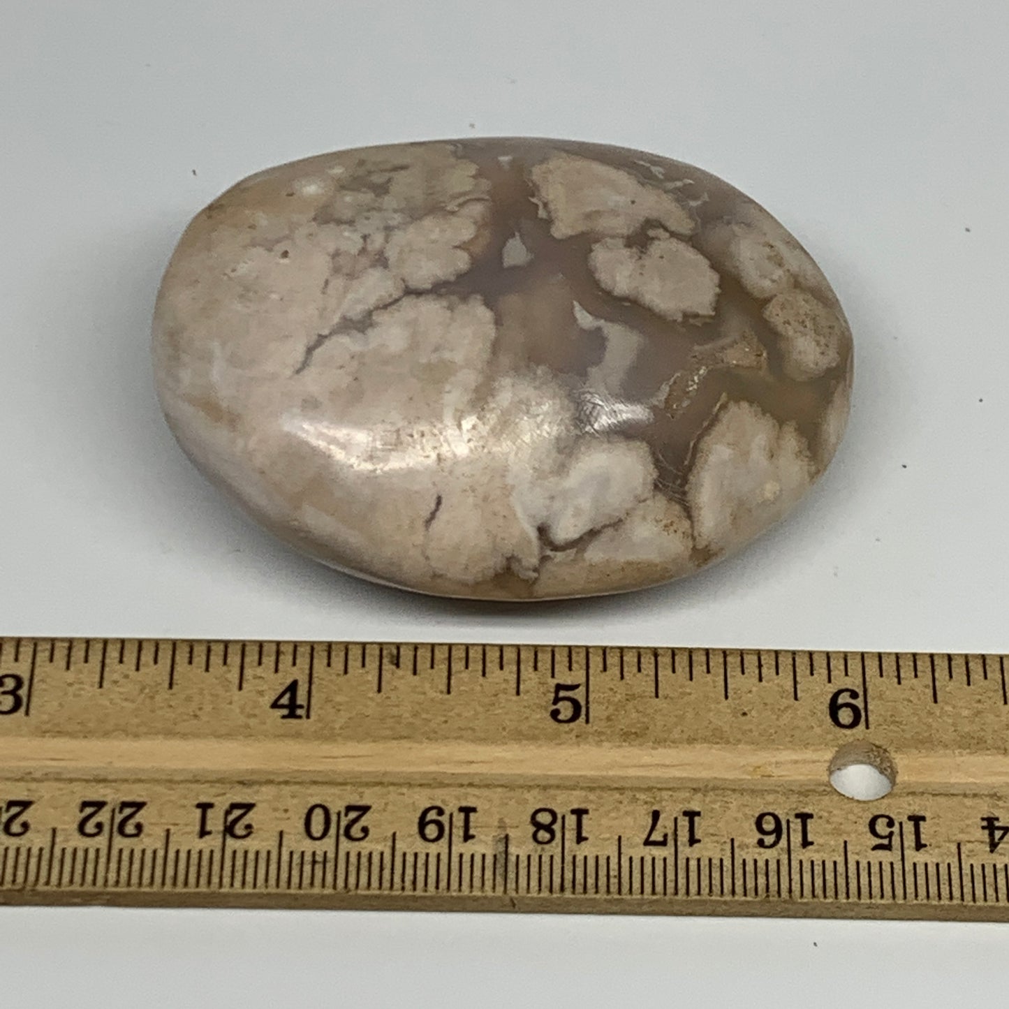 123.2g,2.6"x2"x1.1", Flower Agate Palm-Stone Crystal Reiki @Madagascar,B16219