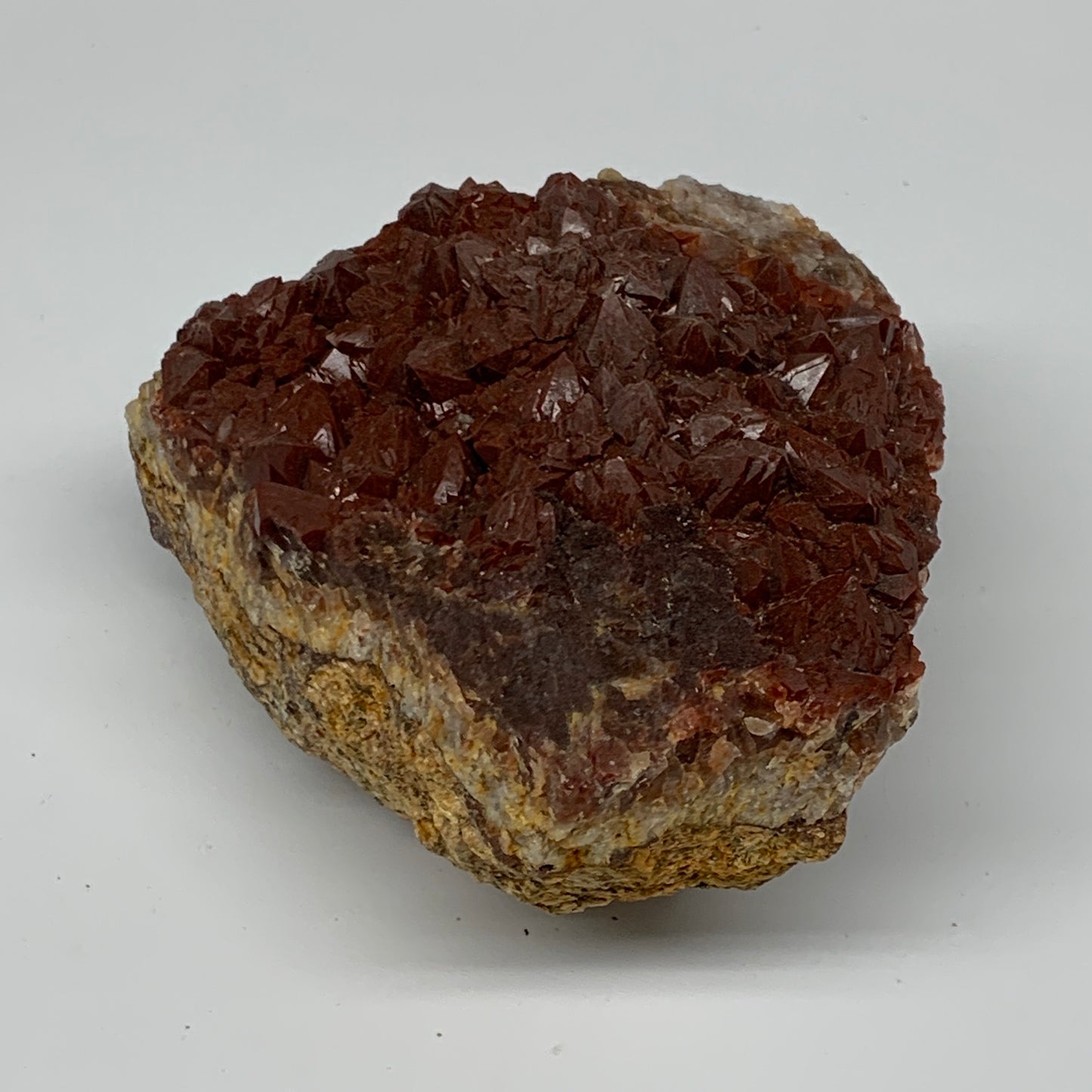 880g, 4.5"x4"x2.8" Red Quartz Crystal Mineral Specimens @Morocco, B11299