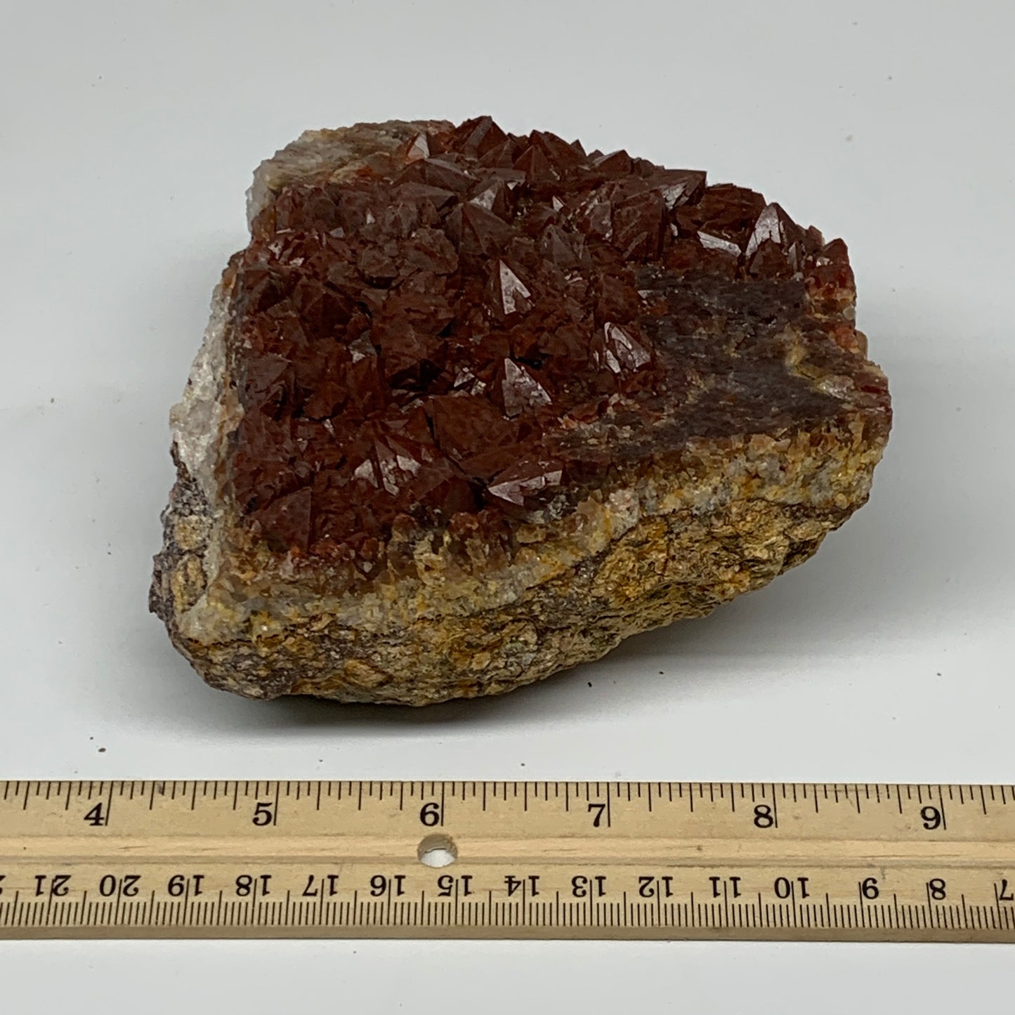880g, 4.5"x4"x2.8" Red Quartz Crystal Mineral Specimens @Morocco, B11299