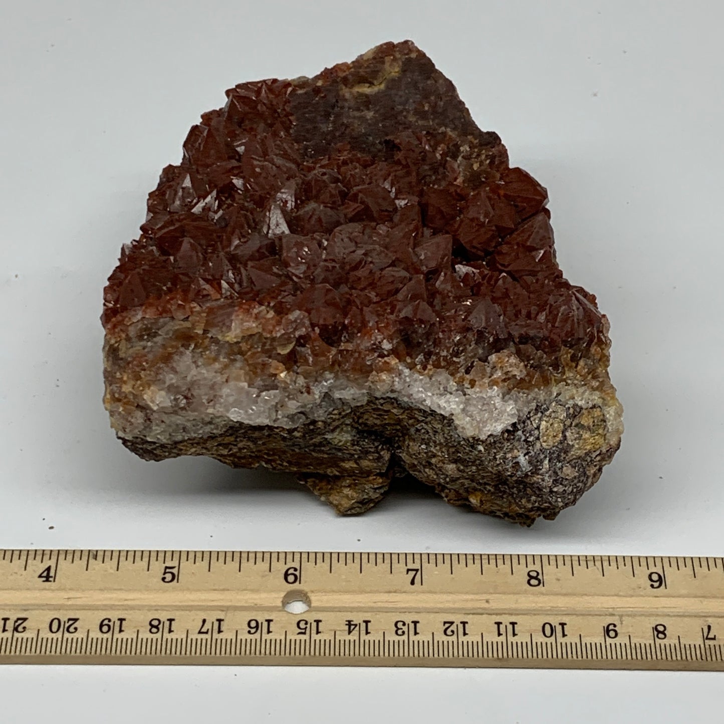 880g, 4.5"x4"x2.8" Red Quartz Crystal Mineral Specimens @Morocco, B11299
