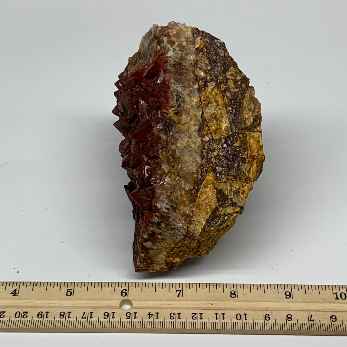 880g, 4.5"x4"x2.8" Red Quartz Crystal Mineral Specimens @Morocco, B11299