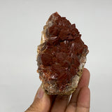 282g, 3.8"x2.1"x2.9" Red Quartz Crystal Mineral Specimens @Morocco, B11300
