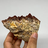 282g, 3.8"x2.1"x2.9" Red Quartz Crystal Mineral Specimens @Morocco, B11300