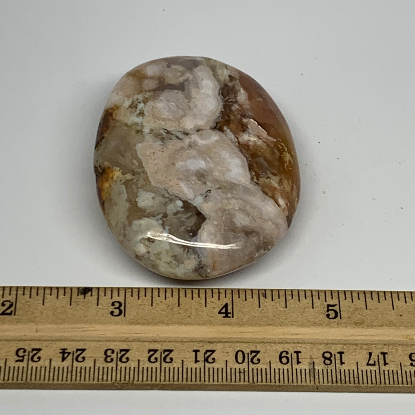 108.5g,2.7"x2"x0.8", Flower Agate Palm-Stone Crystal Reiki @Madagascar,B16220