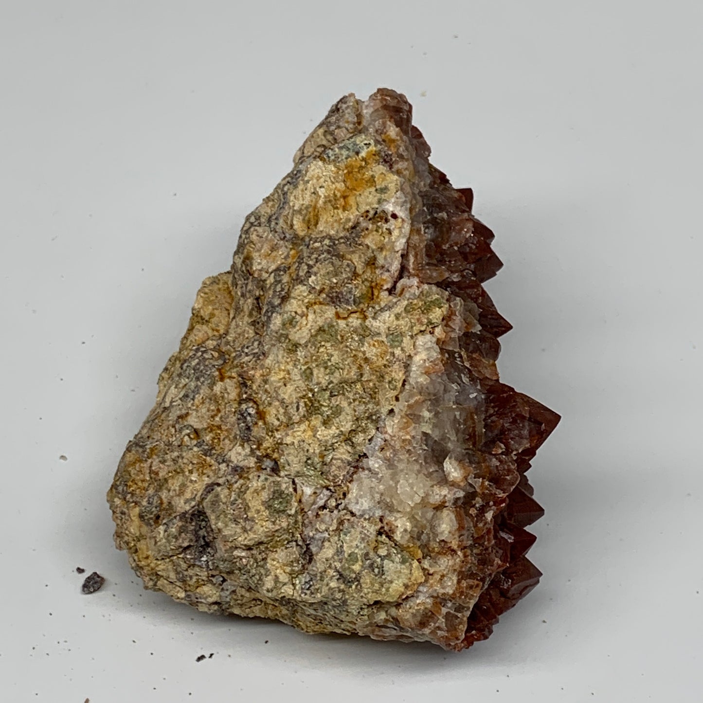 282g, 3.8"x2.1"x2.9" Red Quartz Crystal Mineral Specimens @Morocco, B11300