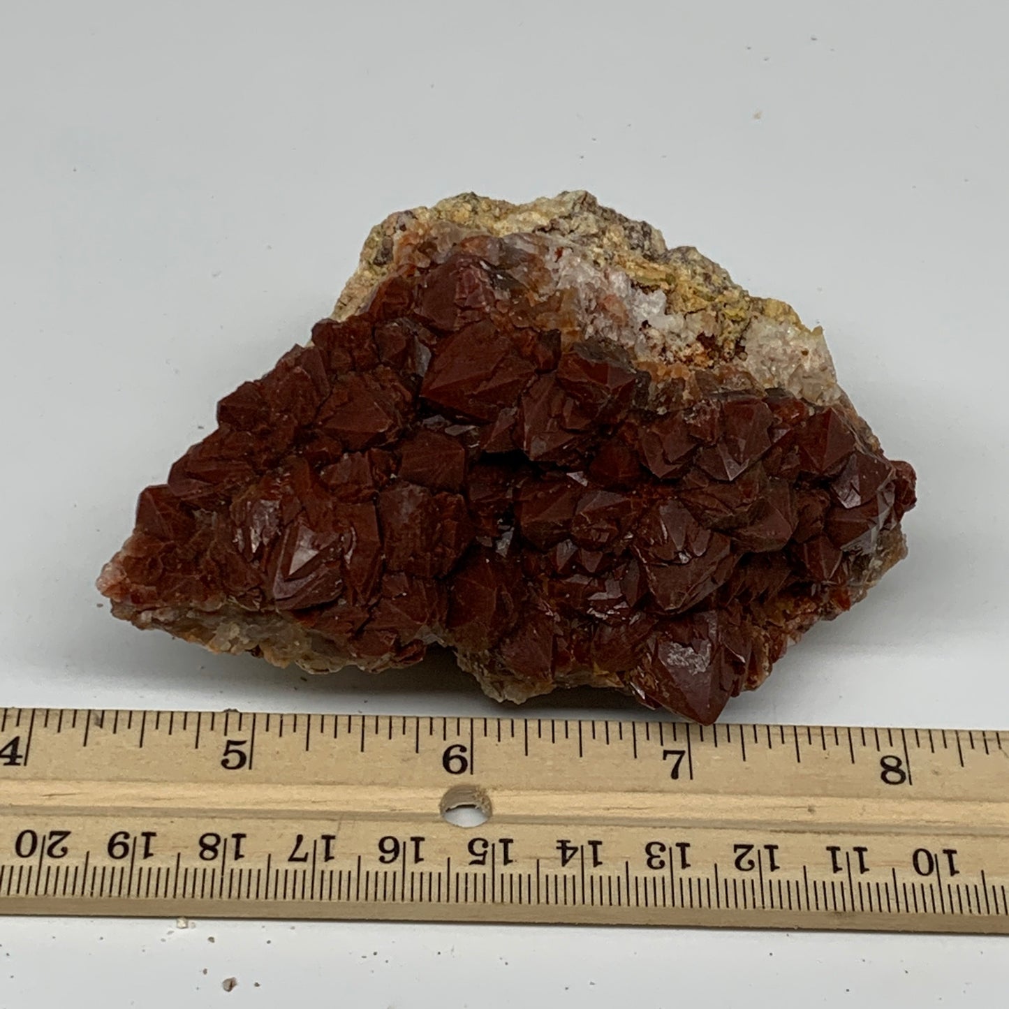 282g, 3.8"x2.1"x2.9" Red Quartz Crystal Mineral Specimens @Morocco, B11300