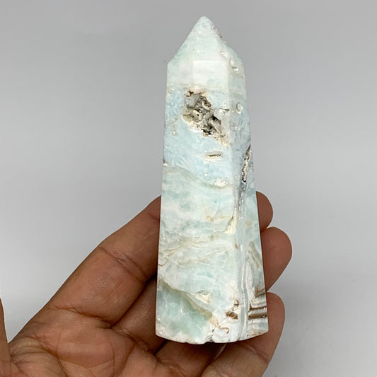167.2g, 3.9"x1.4"x1.3", Caribbean Calcite Tower Gemstone @Afghanistan, B26192