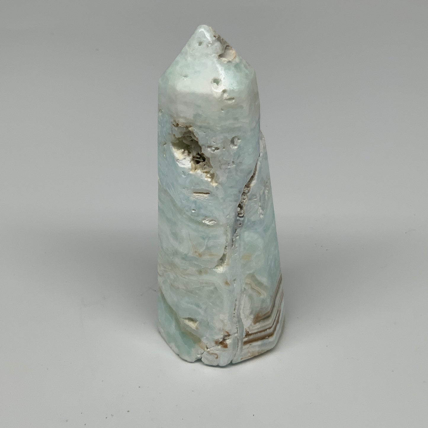 167.2g, 3.9"x1.4"x1.3", Caribbean Calcite Tower Gemstone @Afghanistan, B26192