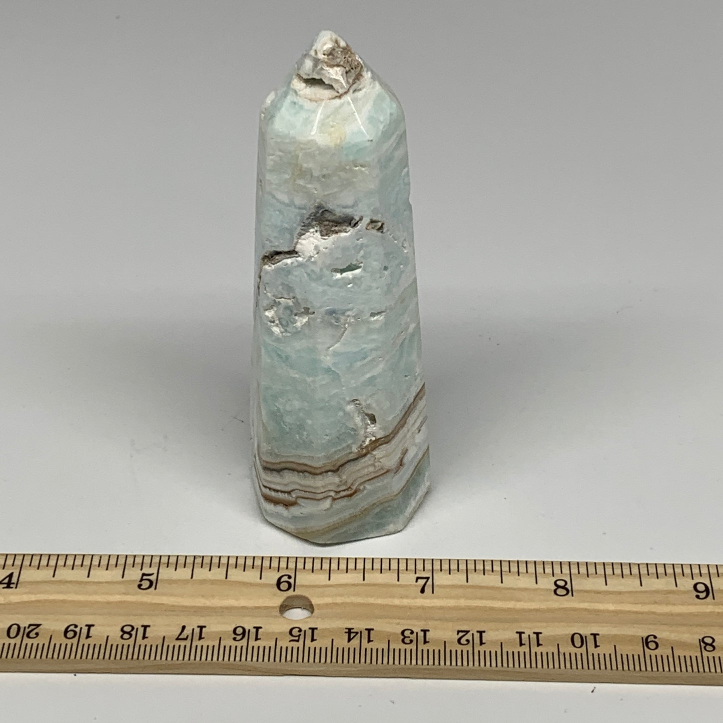 167.2g, 3.9"x1.4"x1.3", Caribbean Calcite Tower Gemstone @Afghanistan, B26192