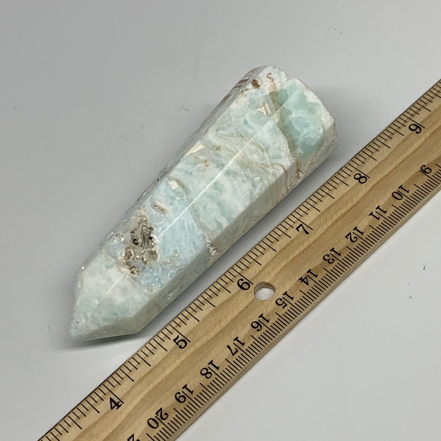 167.2g, 3.9"x1.4"x1.3", Caribbean Calcite Tower Gemstone @Afghanistan, B26192