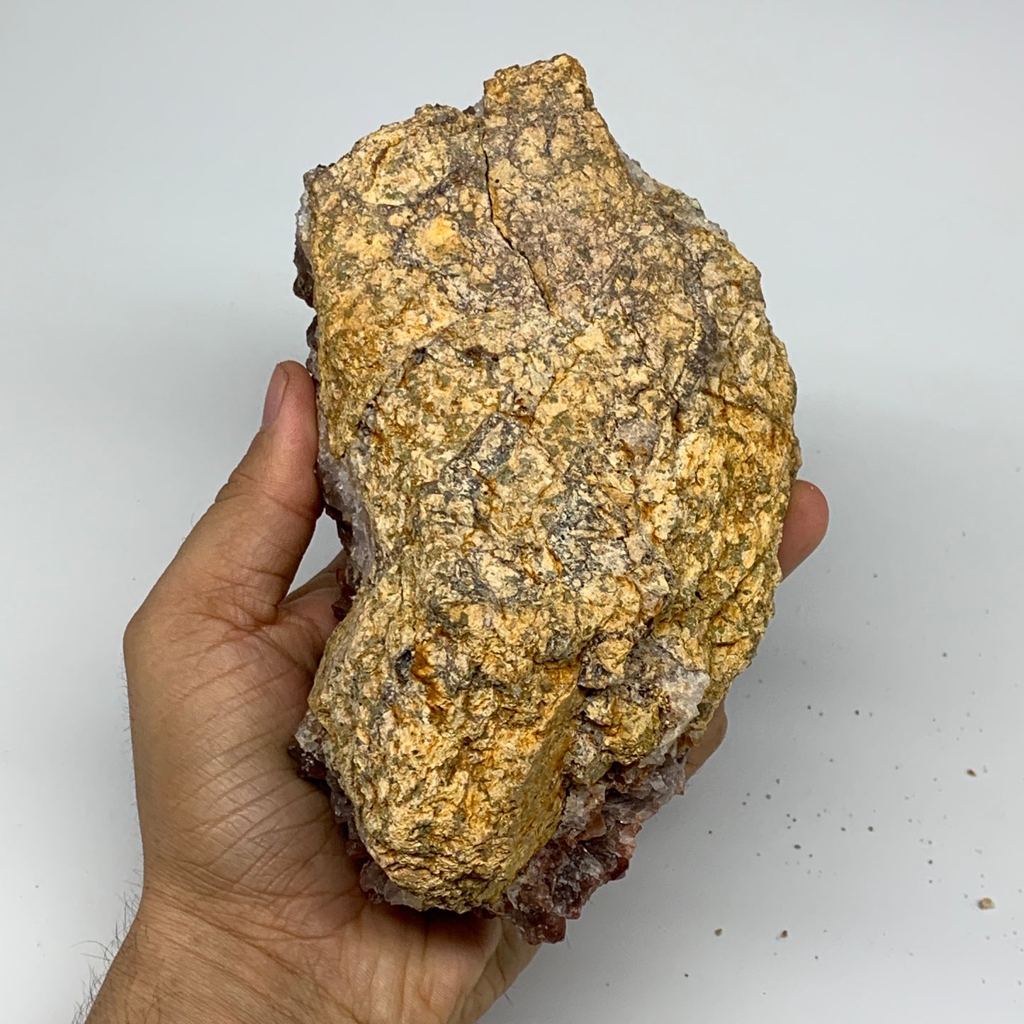 1040g, 6.6"x3.5"x3.3" Red Quartz Crystal Mineral Specimens @Morocco, B11304