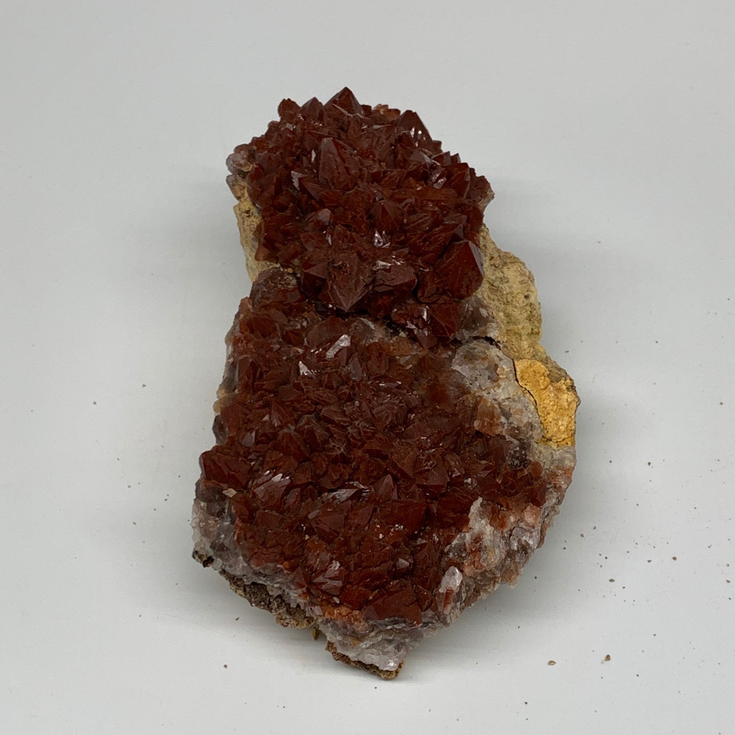 1040g, 6.6"x3.5"x3.3" Red Quartz Crystal Mineral Specimens @Morocco, B11304