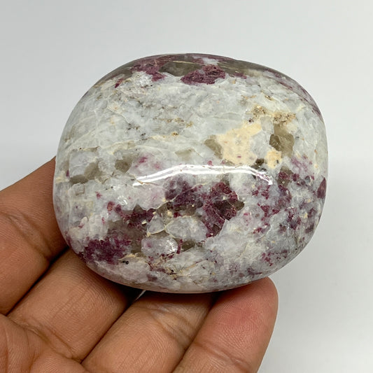124g,2.3"x2.1"x1.2" Tourmaline Rubellite Palm-Stone Reiki @Madagascar,B20917