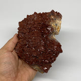 1004g, 5.6"x3.9"x2.8" Red Quartz Crystal Mineral Specimens @Morocco, B11305