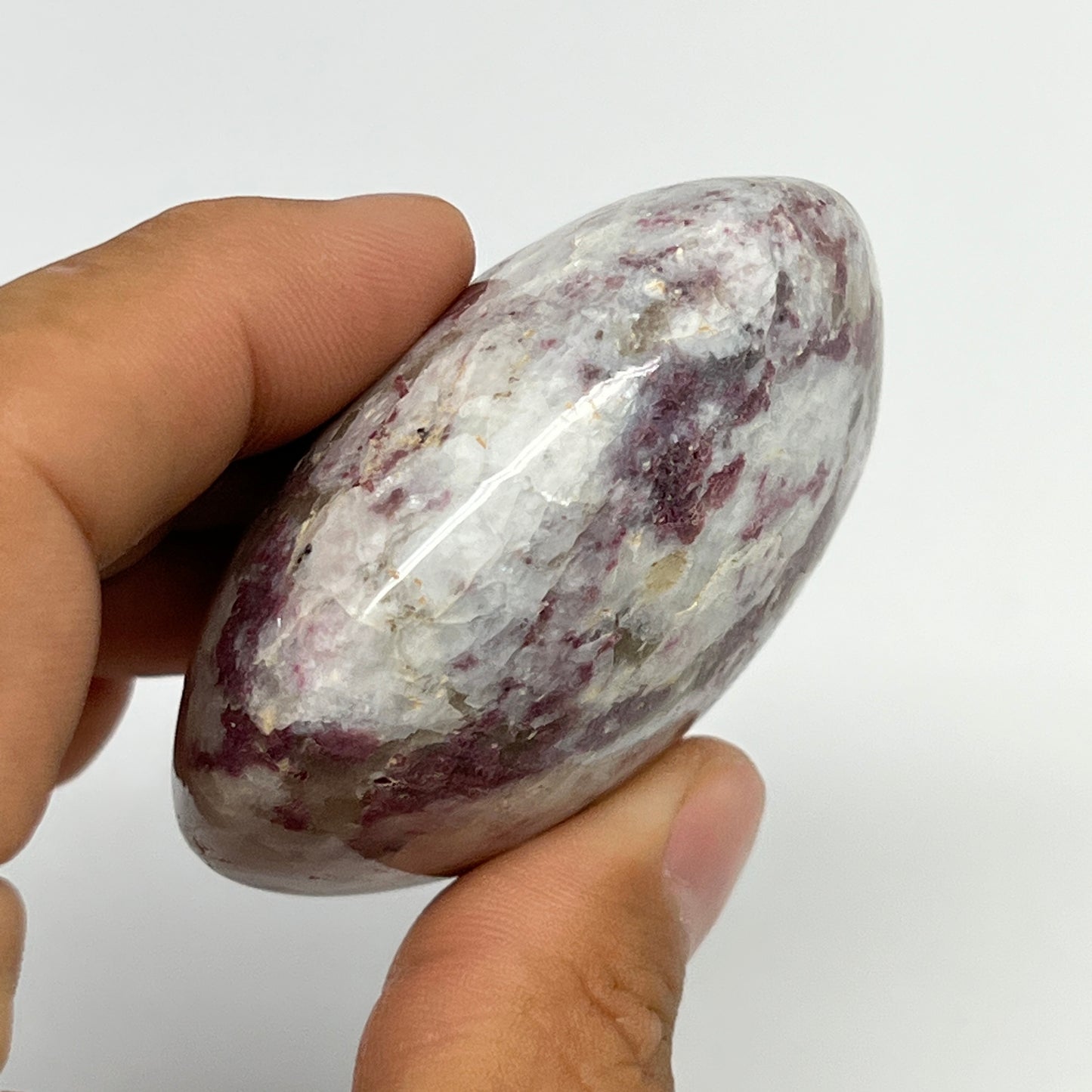 124g,2.3"x2.1"x1.2" Tourmaline Rubellite Palm-Stone Reiki @Madagascar,B20917