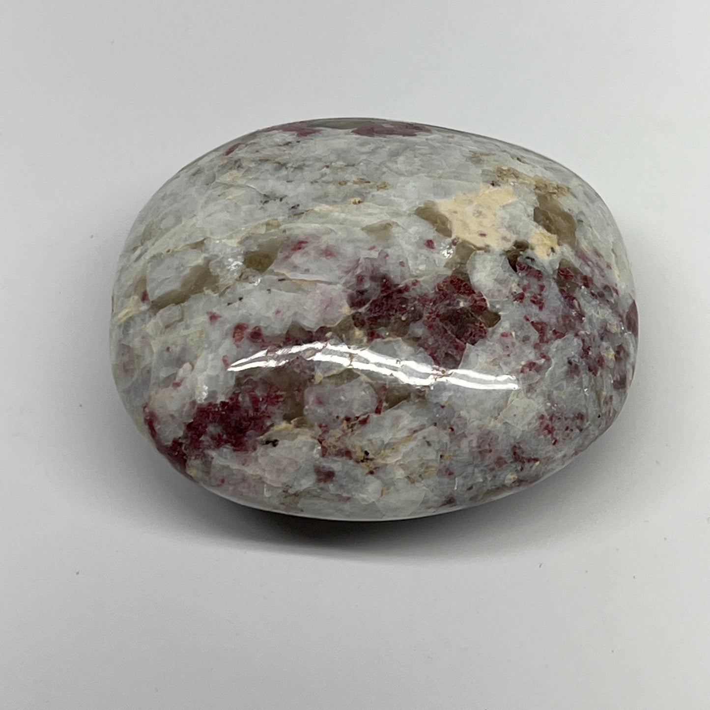 124g,2.3"x2.1"x1.2" Tourmaline Rubellite Palm-Stone Reiki @Madagascar,B20917