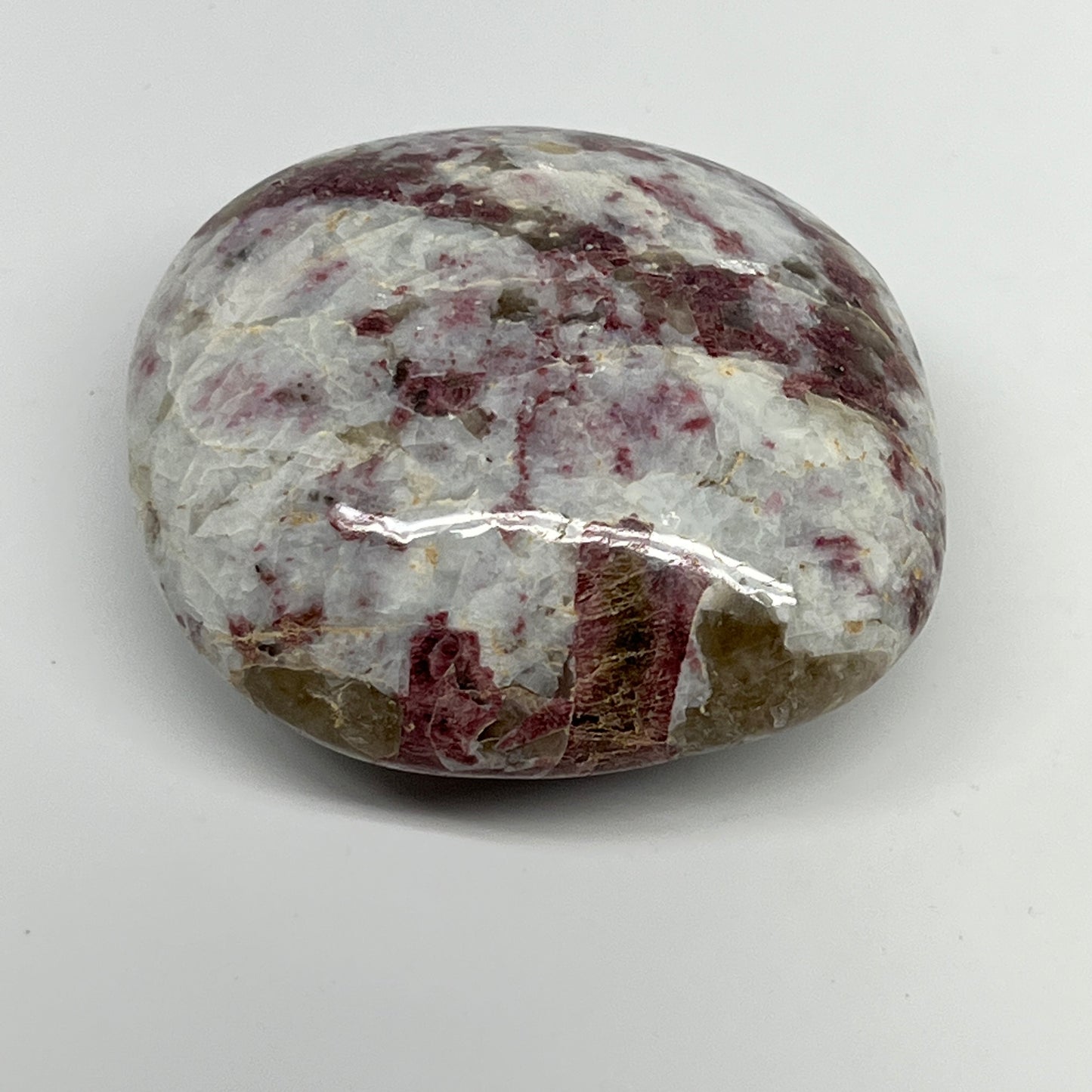 124g,2.3"x2.1"x1.2" Tourmaline Rubellite Palm-Stone Reiki @Madagascar,B20917