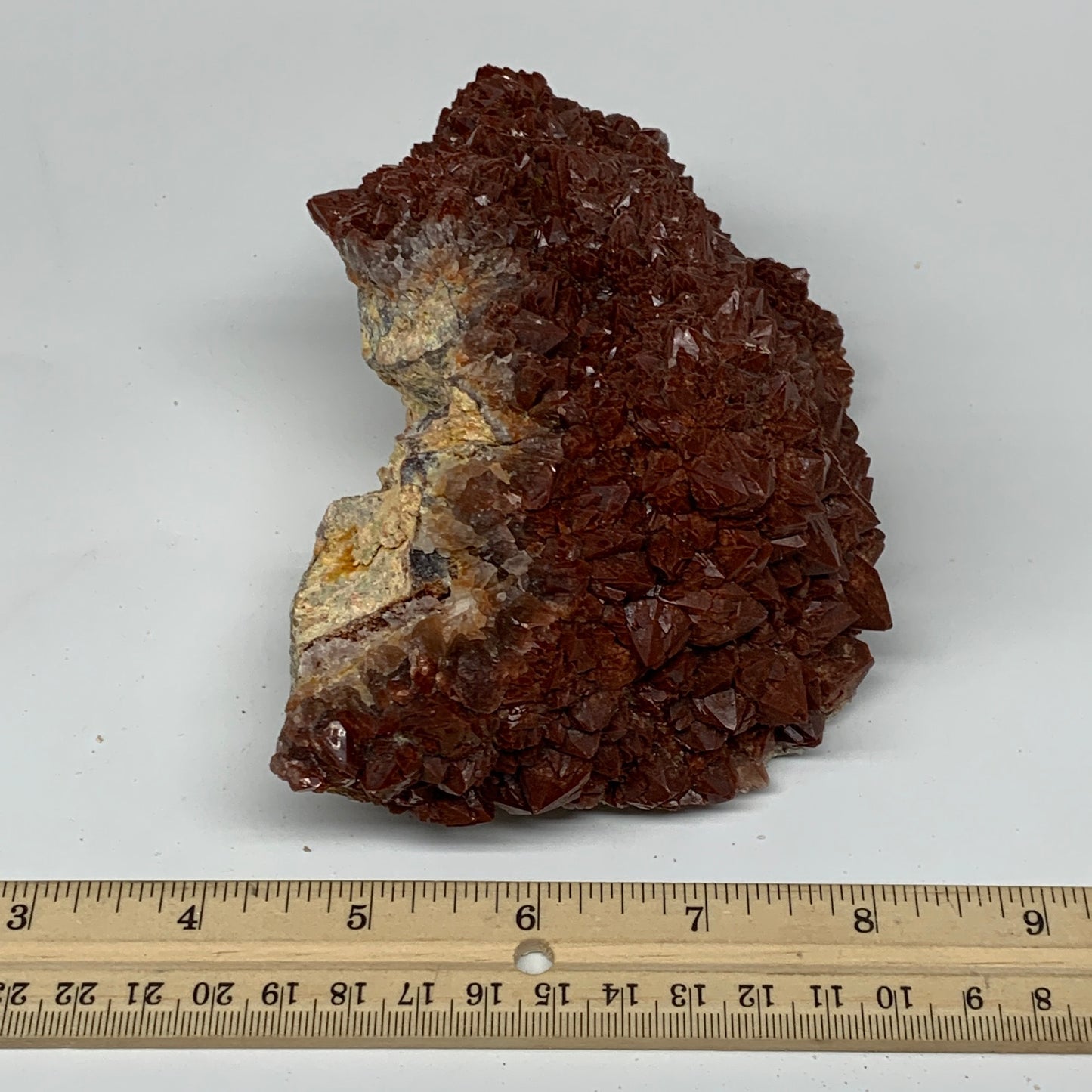 1004g, 5.6"x3.9"x2.8" Red Quartz Crystal Mineral Specimens @Morocco, B11305