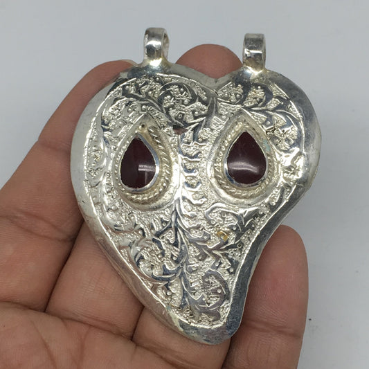 1pc, 2.6"x2.1"x0.4",Turkmen Pendant Red Carnelian Drop Shape Statement,TN620