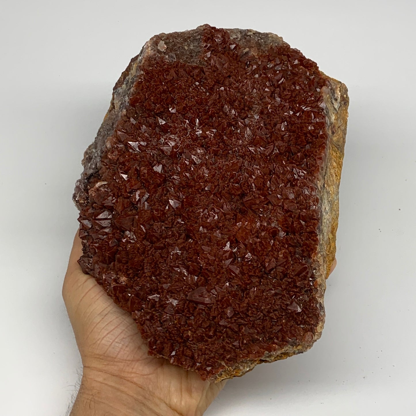 2682g, 8.5"x5.7"x3" Red Quartz Crystal Mineral Specimens @Morocco, B11306