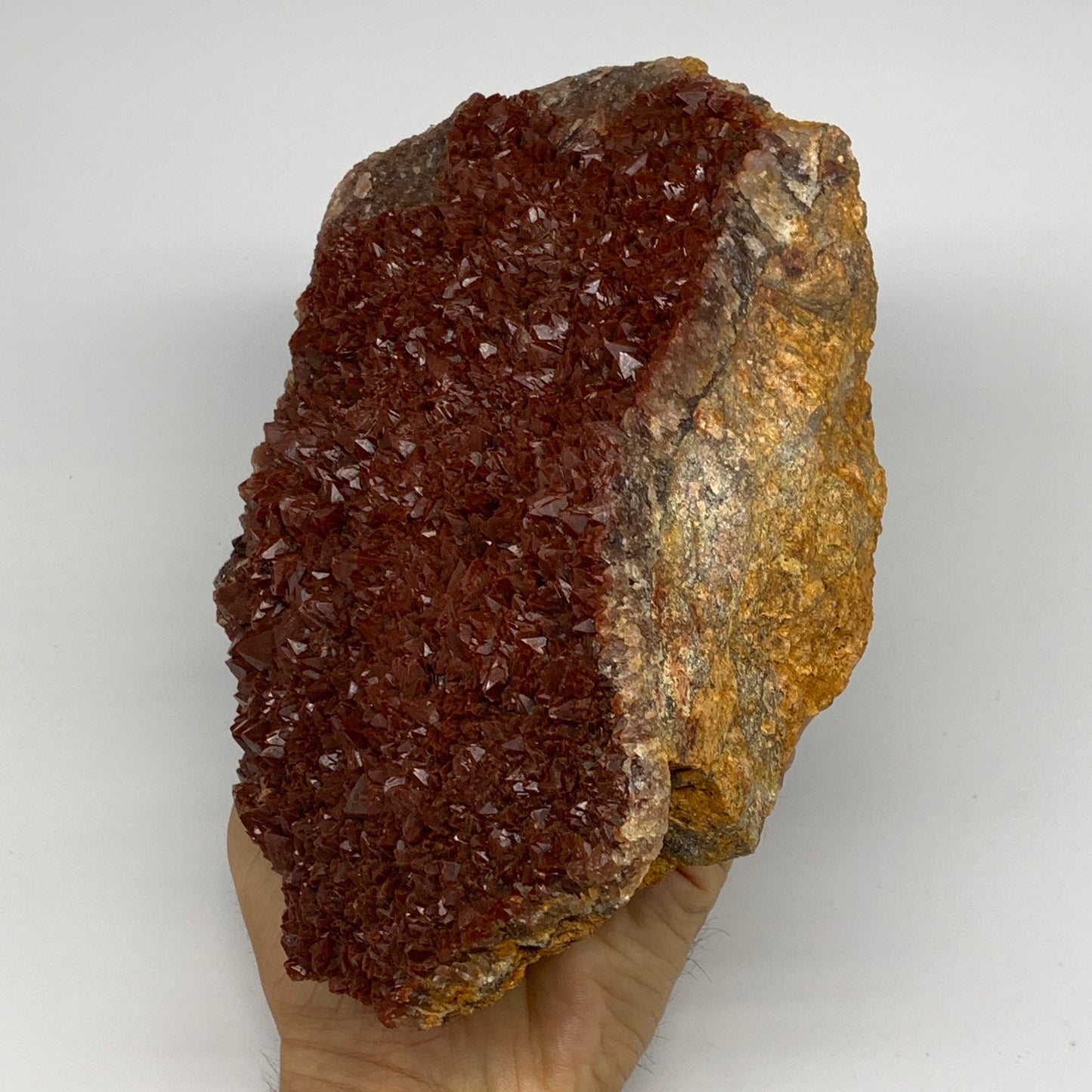 2682g, 8.5"x5.7"x3" Red Quartz Crystal Mineral Specimens @Morocco, B11306